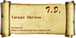 Tarpai Dorina névjegykártya